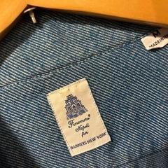 【伊製】Finamore × バーニーズNY 高級デニムシャツ（M表記・日本L〜LL相当）の画像