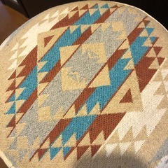 オルテガ柄スツール、丸椅子、チェアー、チャイハネの画像