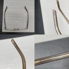 H379　GUCCI グッチ サングラス　GG-9606J 37W 53□17-136 TITAN　ブランドロゴ メガネ 眼鏡 度あり アイウェア チタン ブラウン系 メンズ レディースの画像