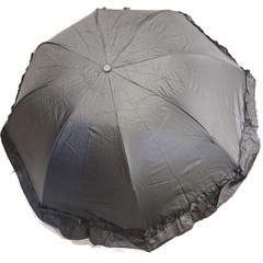 折り畳み傘　折りたたみ　黒　日傘　晴雨兼用　ロリータ　フリル　ブラック　38の画像