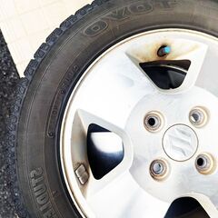 スタッドレスタイヤ　SUZUKI純正ホイール　４本セット　155/65R13の画像