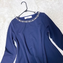 toccocloset ビジュー　ネイビー　ブラウスの画像