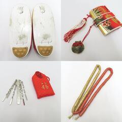 子供着物 女児 筥迫セット 7点セット 赤×黒×金 毬 女の子 七五三 はこせこ キッズ ハコセコ 手まり【中古】 【キモノオフ野々市若松店】の画像