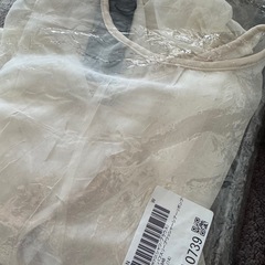 新品未使用5280円！ワッシャーシアーリボンブラウス 透け感シフォンカーディガンの画像