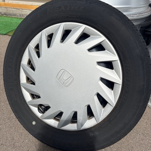 中古サマータイヤ　ホイール4本（鉄　ホンダカバー付）155/65R13 2021年製　ブリヂストン　ネクストリー