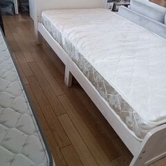 ★ジモティ割あり★  シングルベッドセット ホワイト H82×D210×W105 クリーニング済み TK6583TKKAGU の画像