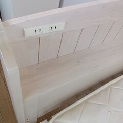 ★ジモティ割あり★  シングルベッドセット ホワイト H82×D210×W105 クリーニング済み TK6583TKKAGU の画像