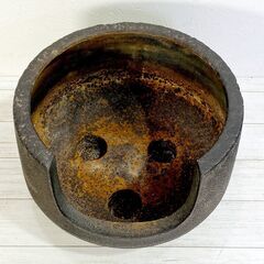 茶道具/風炉釜セット/鉄釜/玉摘み蓋/置炉/五徳・楽印前瓦・敷瓦付/稽古にすぐ使える/茶釜/茶道具/実用/茶の湯/茶室/教室/備品/初心者/E1EW0603の画像