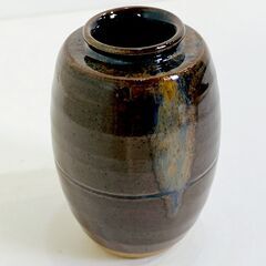 茶道具/肩衝茶入/平安/万代 喜山 造/在銘/宮内問道/共箱/仕覆付属/煎茶道具/陶器/抹茶/E1EW0602の画像