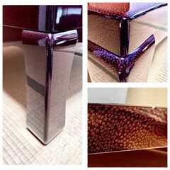 値下げ【貴重】津軽塗 七々子塗 黒（赤種）座卓 特徴的な羽根脚 大型テーブル 貴重・高級】津軽塗 七々子塗 黒（赤種）座卓 特徴的な羽根脚