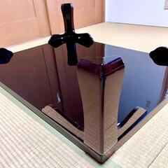 貴重・高級】津軽塗 七々子塗 黒（赤種）座卓 特徴的な羽根脚