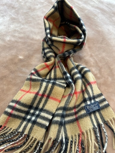 バーバリーズノバチェックカシミヤマフラー英国製ストール茶ショールスカーフレディースメンズ女性用婦人男性用紳士ユニセックスカシミア