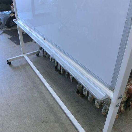 ホワイトボード① 大型 キャスター付き 両面タイプ 脚付き ボード部180×91.5cm オフィス ホワイトボード 札幌 西野店