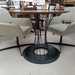 **お値段見直しました*リユースのサカイ栃木店★ジモティ割あり★ NITORI コルーナ ダイニングセット2人用 ブラウン W80×D80×H70 クリーニング済み TC10763の画像