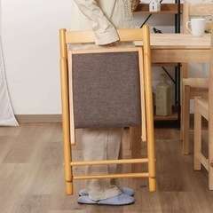 不二貿易 折りたたみチェア 座面クッション付き 折りたたみ椅子 座面クッション付き 天然木 軽量 完成品 幅43×奥行53×高さ70cm ナチュラルミラン 10881の画像