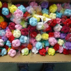 ハンドメイド　ちりめん　チューリップの画像