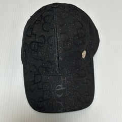 未使用　キャップ　帽子　黒 ラメ入り ベースボールキャップ　メンズ　キッズの画像