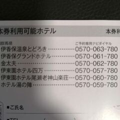 特別ご優待券2千円　旅館　長野県　群馬県などの画像