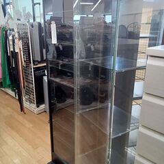 ★リユースのサカイつくば店★TK6593  ガラスショーケース クリア H163×D37×W43 クリーニング済みの画像