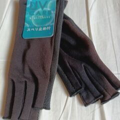 UV CARE UVカットフィンガーレス手袋　ブラックの画像