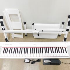 【JM776】2023年製 YAMAHA ヤマハ 電子キーボード NP-35WH Piaggero 76鍵 タッチレスポンス 椅子 キーボードスタンド付きの画像