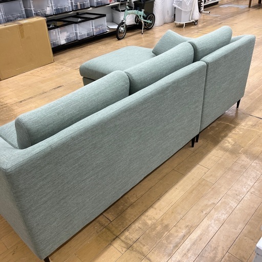 3人掛けソファー カウチソファー ファブリック グリーン 家具 ソファー のご紹介です！