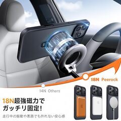 【2025革新登場・360°回転スタンド】Peerock iPhone 17 Pro 用ケース 横縦両立 角度自由調整 MagSafe対応 米軍MIL規格 耐衝撃 マット仕上げ 超強磁力 ワイヤレス充電対応 指紋防止 滑り止め 黄変防止 高耐久性フィット感 いの画像