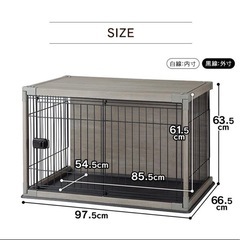 木目調屋根付きケージ　ペットサークルの画像