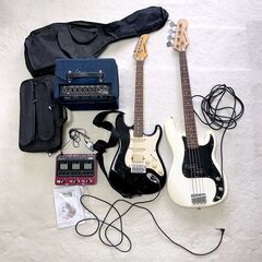 【初心者向けセット】エレキギター Fernandes／ベース SELDER／Ibanez アンプ／ZOOM B3 エフェクターの画像