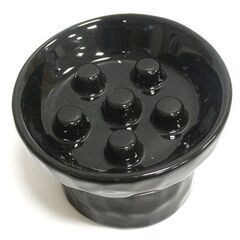 【JY-199】【未使用・新品】早食い防止モデル 猫 フードボウル 餌入れ 陶器 ペット ブラックの画像