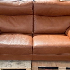 3人掛けソファ 総革 ライトブラウン ヤマダオリジナル 幅193cm