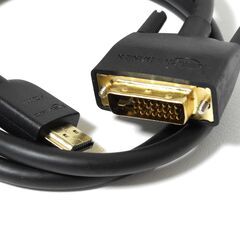 HDMI A - DVI (オス) 変換ケーブル 双方向 ハイスピード 0.9m(タイプAオス - DVI24pinオス)1080P 金メッキ加工 1本 ブラックの画像