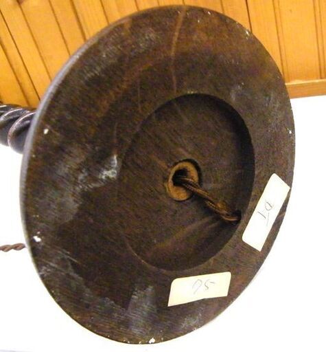 アンティーク調 テーブルランプ ガラスシェード デスクライト 照明 木製スタンド ねじれ棒 現状品 札幌市 厚別区