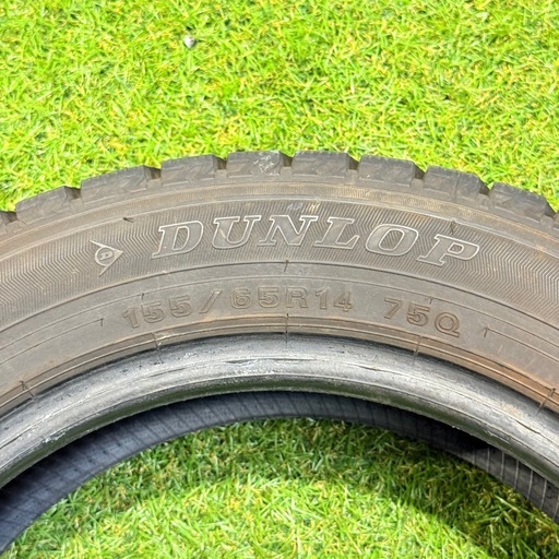 155/65R14 75Q 交換工賃込み　ダンロップ　スタッドレスタイヤ　4本　軽自動車用