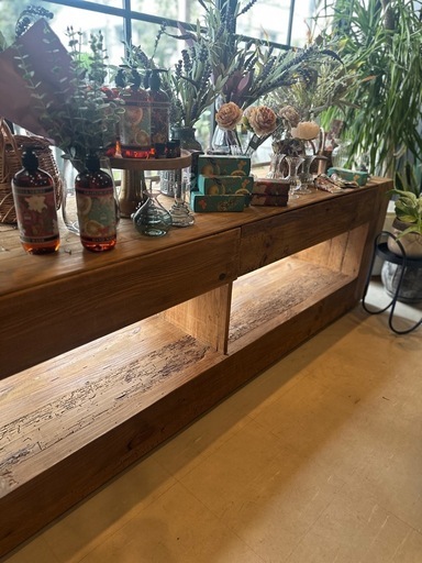 【美品】天然木ローボード 古材パイン