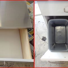 【￥4400-】ダストボックス付きキッチンカウンター ステンレス天板の画像