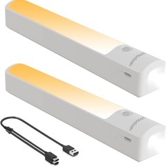 新品未使用　2個センサーライト 充電式室内 懐中電灯 一台二役 常時点灯8~10時間の画像