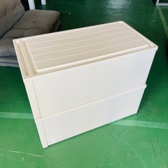 DCM 押入れケース　プラスチック収納ケース　衣装ケース　深型　2個まとめの画像