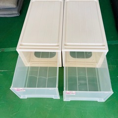 DCM 押入れケース　プラスチック収納ケース　衣装ケース　深型　2個まとめの画像