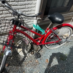 24インチ　赤　自転車の画像