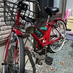 24インチ　赤　自転車の画像