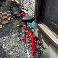 24インチ　赤　自転車の画像