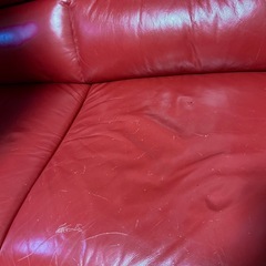 革張りL字ソファーの画像