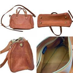 186000 現状品 IL BISONTE イルビゾンテ IL BISONTE ミニボストン 2WAY ショルダーバッグ ブラウン レザー レディース [0000000000422]の画像