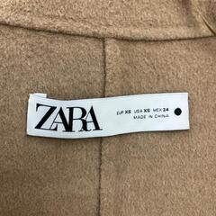 186004 ZARA ザラ ベルト付きロングコート XS ベージュ ウール/ポリエステル [0000000000438]の画像