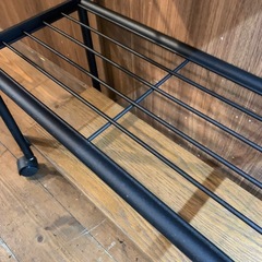 キャスター付きラック　キャビネット　収納家具　収納ラック　木製　ステンレスの画像
