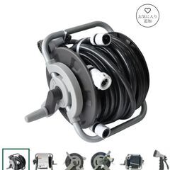 ほぼ新品 カインズ ホースリール 20m 外径15.3mm 内径12mm ホース付きの画像
