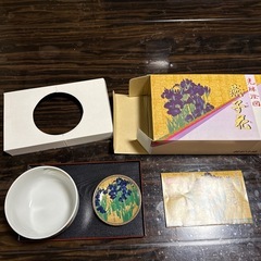 天王窯 尾形光琳 燕子花図柄　朝がゆ揃セットの画像