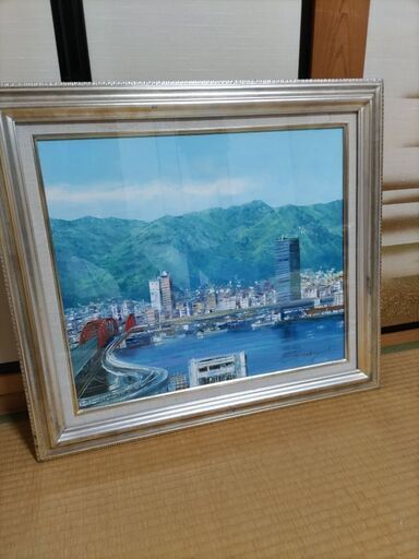油絵、神戸港(小林 幸三) (清水) 橋本のインテリア雑貨/小物