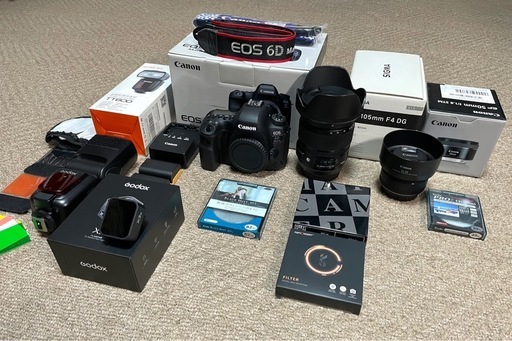 【値下げ中】Canon EOS 6DMark II デジタル一眼レフカメラセット EOS Kiss 中古 美品 Canon 6D Mark II ダブルズームセット